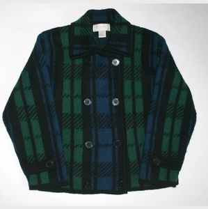 100% WoolPetite Double breasted Sweater Plaid